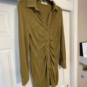 12th Tribe Samantha Ruched Button Down Dress